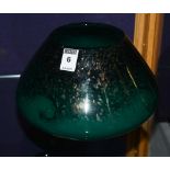 A Strathearn green glass vase, of bulbous tulip form, with gold coloured inclusions,