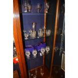 Two boxed pairs of Edinburgh crystal brandy glasses, together with commemorative glasses,