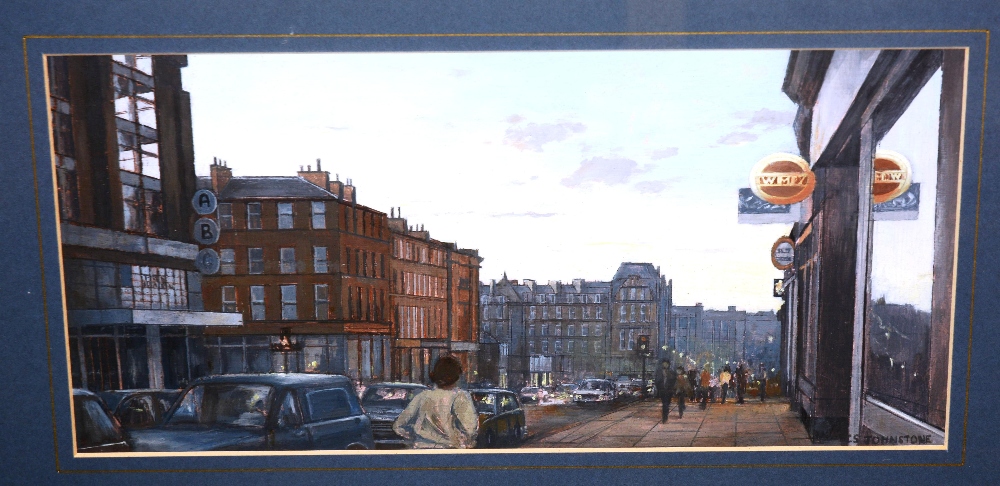 Johnstone
'ABC Sauchiehall Street, Glasgow'
Oil on board, signed lower right,