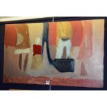 Unknown Artist
'Figures Standing'
Oil on canvas, indistinctly signed to verso,