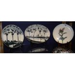 Three Griselda Hill pottery plates for Wemyss, one example with thistle decoration,