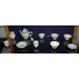 A quantity of matching Chinese export famille rose teawares, comprising of an 18th century teapot,