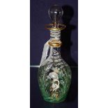 A Bohemian Moser glass scent bottle with stopper,