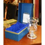 Limited edition Edinburgh Crystal goblet vase,