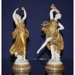 A pair of late 19th/early 20th century porcelain goddess statuettes by Naples,