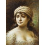 THEODORE TCHOUMAKOFF (RUSSIAN 1823-1911)Young Woman in a Turban, oil on board36 x 26.5 cm (14 1/4