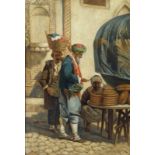 ALEKSEI MIKHAILOVICH KORIN (RUSSIAN 1865-1923)The Bread Seller, oil on canvas52.6 x 37 cm (21 1/8