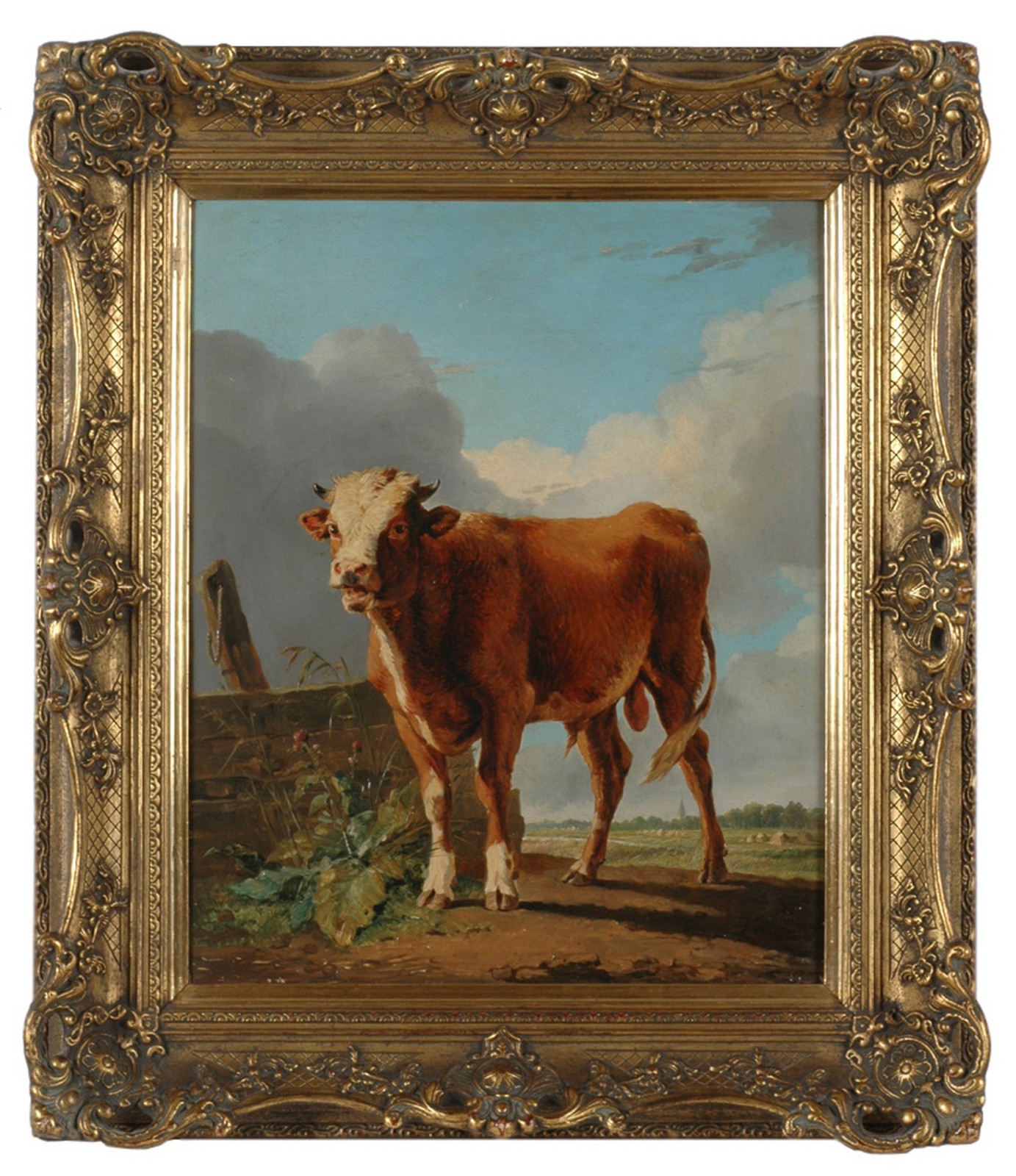 EUGENE JOSEPH VERBOECKHOVEN (BELGIAN 1799-1881)The Bull, 1824oil on panel48 x 38.4 cm (19  x 15 - Image 2 of 3