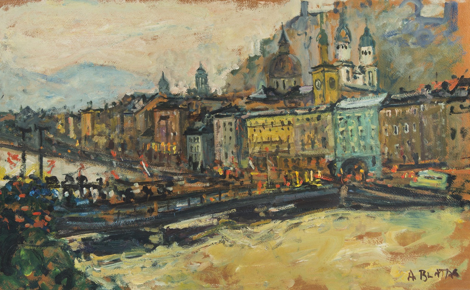 ARBIT BLATAS (LITHUANIAN-AMERICAN 1908-1999)Salzburg, oil on panel50 x 80 cm (19 3/4 x 31 1/2 in.)