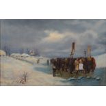 MIKHAIL ABRAMOVICH BALUNIN (RUSSIAN 1875-AFTER 1930)The Epiphany in Russia, oil on canvas36 x 54