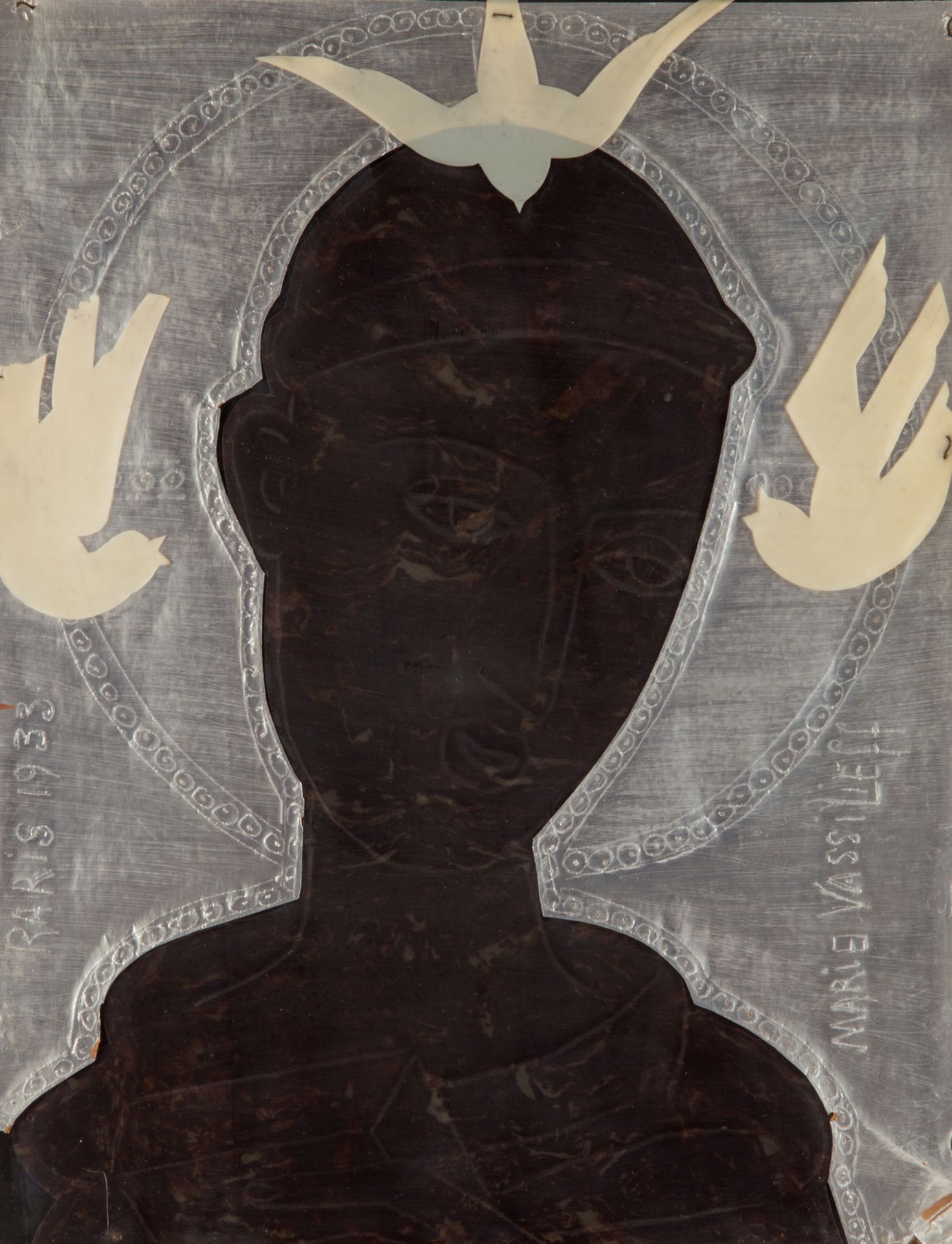 MARIE VASSILIEFF (RUSSIAN 1884-1957)   Saint Francis , 1933 mixed media 30.5 x 23.7 cm (12 x 9 5/8