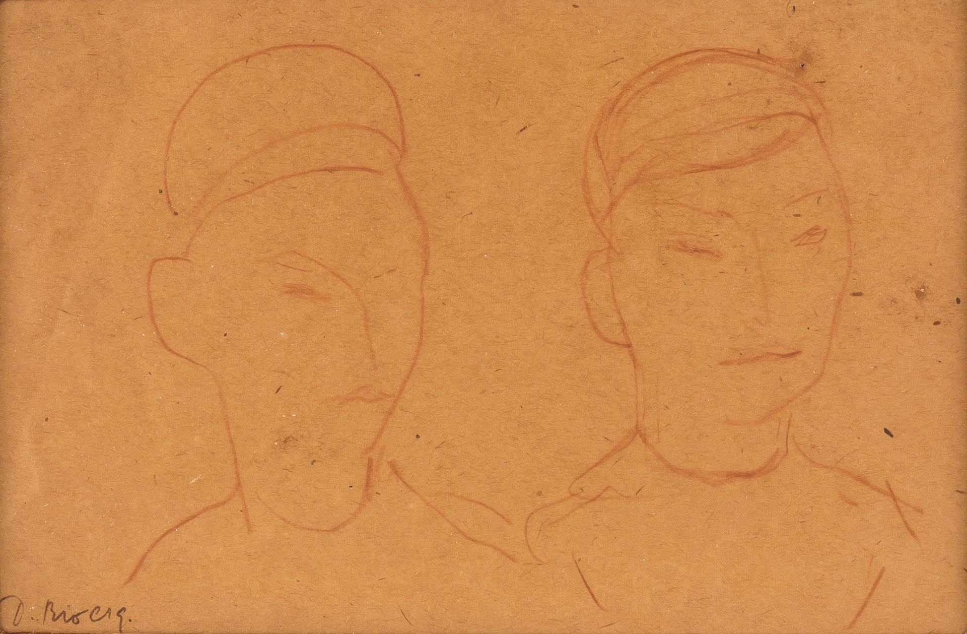 DIEGO RIVERA (MEXICAN 1886-1957)   Dibujo #14 ,  sanguine on paper 13 x 19 cm (5 1/8 x 7 1/2 in.) [