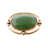 Edwardian 12 ct. gold and green jade brooch Worldwide shipping available on all items. Direct