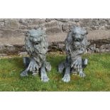 Pair of bronze lions 65 cm. highseated with raised paw

Worldwide shipping available: shipping@