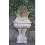 Italianate carved stone wall fountain 150 cm. highWorldwide shipping available: shipping@sheppards.