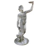Large composite figure 180 cm. highholding a disk aloft with a cherub at his feet

Worldwide