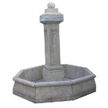 Large cut stone estate fountain and surround 240 cm. high; 240 cm. diameterWorldwide shipping