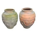 Pair of nineteenth-century large Portuguese terracotta urns 80 cm. highWorldwide shipping available: