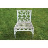 Nineteenth-century cast iron Gothic garden chair 90 x 66 cm.Worldwide shipping available: shipping@