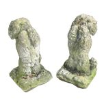 Pair of reconstituted stone poodles 40 cm. highWorldwide shipping available: shipping@sheppards.ie