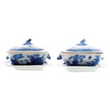 Pair of eighteenth-century Chinese Nankin blue and white tureens and covers Provenance: The