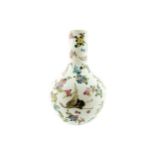 Eighteenth-century Chinese famille rose bottle shaped vase  With all over bird and floral decoration