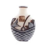 Nineteenth-century Chinese scent bottle  depicting fish in a basket 6cm high