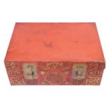 Nineteenth-century Chinese red lacquered trunk