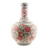 Large Chinese polychrome bottle vase  57 cm high