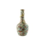 Pair of nineteenth-century Chinese Cantonese polychrome vases each of bottle shape with dragon