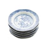 Set of ten eighteenth-century Chinese Nankin blue and white plates Provenance: The Chatterton