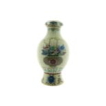 Nineteenth-century Chinese polychrome vase of baluster form  36 cm high