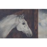 Portrait of a horse Bobby, auction label verso, Anderson, Stanford and Ridgeway Ltd, Lot 390