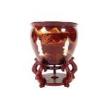 Japanese lacquered urn on stand Worldwide shipping available: shipping@sheppards.ie 41 cm. high (