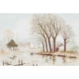 Jeremy King river landscape, lithograph Worldwide shipping available: shipping@sheppards.ie 37 x