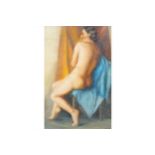 English School portrait of a female nude, oil on canvas enclosed in a gilt frame Worldwide