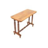 Nineteenth-century walnut and marquetry centre table the rectangular top, raised on bobbin turned
