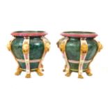 Pair of large nineteenth-century Minton majolica jardinieres Worldwide shipping available: