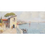 Edward Bais Mediterranean seascape, signed oil on canvas Worldwide shipping available: shipping@
