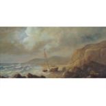 Jan Laurent sailing boats near the coast, beached sailing boat, each a signed oil on canvas,