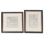 Two eighteenth-century James Mynde garden designs engravings Worldwide shipping available: