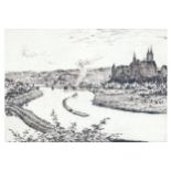 Signed limited edition print Notre Dame overlooking the Seine Worldwide shipping available: