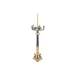 Regency period ebony enamelled and parcel gilt candelabra stemmed table lamp Worldwide shipping