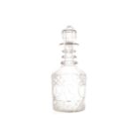 Irish Georgian crystal decanter with three ringed neck Worldwide shipping available: shipping@