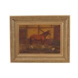 T. Hind horse in a stable, signed oil on board Worldwide shipping available: shipping@sheppards.ie