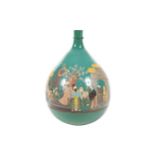 Chinese reverse painted glass baluster shaped vase Worldwide shipping available: shipping@