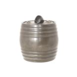 Nineteenth-century pewter tobacco canister of barrel form Worldwide shipping available: shipping@