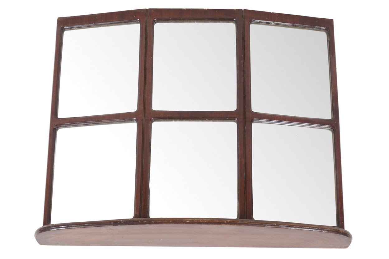 Mahogany framed bathroom mirror Worldwide shipping available: shipping@sheppards.ie 65 x 58 cm.