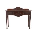 Dublin Edwardian period Adam style mahogany hall table the rectangular top below a paterae carved