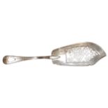 Early Victorian silver fish slice with pierced decorated blade Worldwide shipping available: